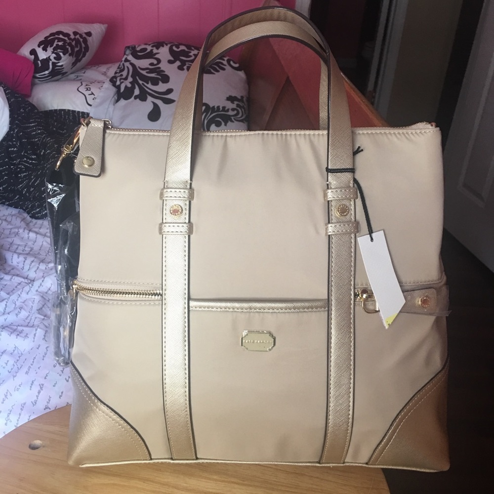 Kate Landry gold convertible backpack
